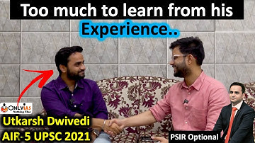 Utkarsh Dwivedi AIR 5 | UPSC Topper 2021 | There is no such strategy to secure AIR 5 in UPSC