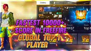GLOBAL TOP 1 PLAYER - SCORE 10000+ / Garena Freefire battleground - JONTY GAMING