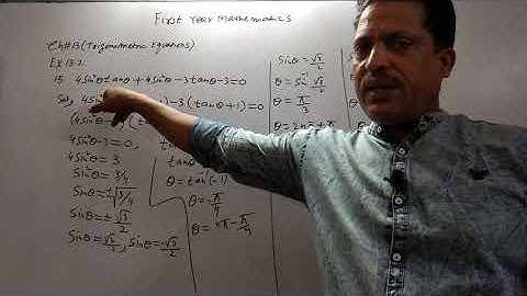 First  Year Mathematics ,Lecture #64  Chapter#13 Ex.13.2(Trigonometric Equations).