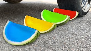 EXPERIMENT CAR vs RAINBOW Watermelon Jelly ! Crushing Crunchy & Soft Things by Car!