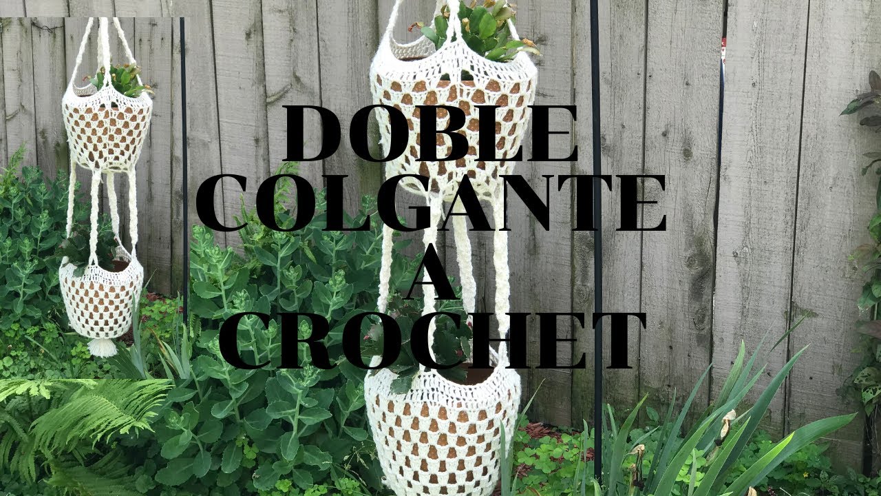 DOBLE Y ELEGANTE COLGANTE A CROCHET FACIL DE TEJER// PRESUMELO EN TU JARDIN