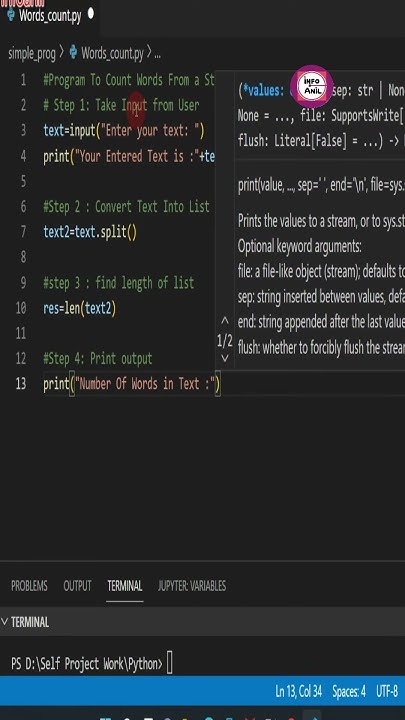 Count Words In String Using Python | #shorts #pythonprogramming - YouTube