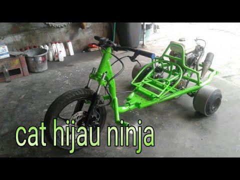  Cat  warna  hijau ninja rangka motor  modif YouTube