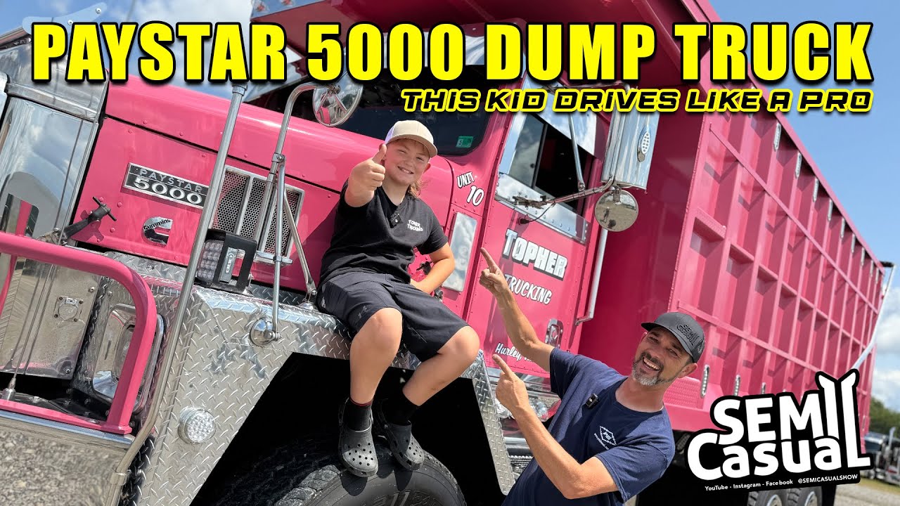 kid drives 20 ton paystar 5000 dump truck!