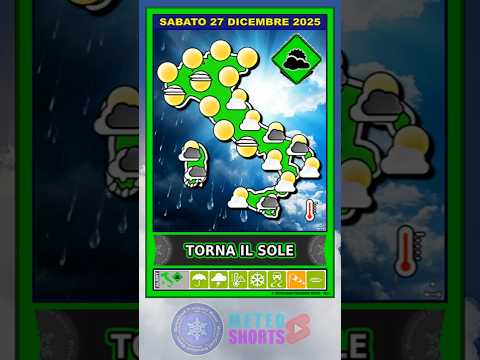 Video Torna il Sole su Tutta Italia – Previsioni Meteo 27 Dicembre