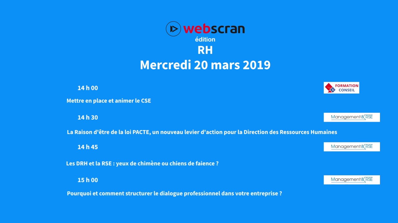 Programme WEBSCRAN RH sur les Rendez-Vous du Monde du Travail