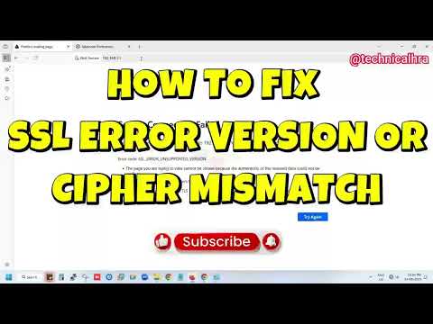 How To Fix SSL_ERR_VERSION_OR_CIPHER_MISMATCH #tipsandtricks #tips