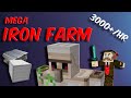 Mega Iron Farm | 3000+ Ingots Per Hour | Survival Build | Minecraft Java 1.16.5