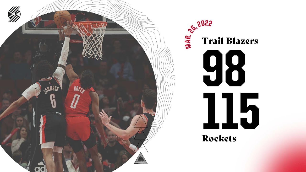 Trail Blazers 98, Rockets 115 | Game Highlights | Mar. 26, 2022 - YouTube