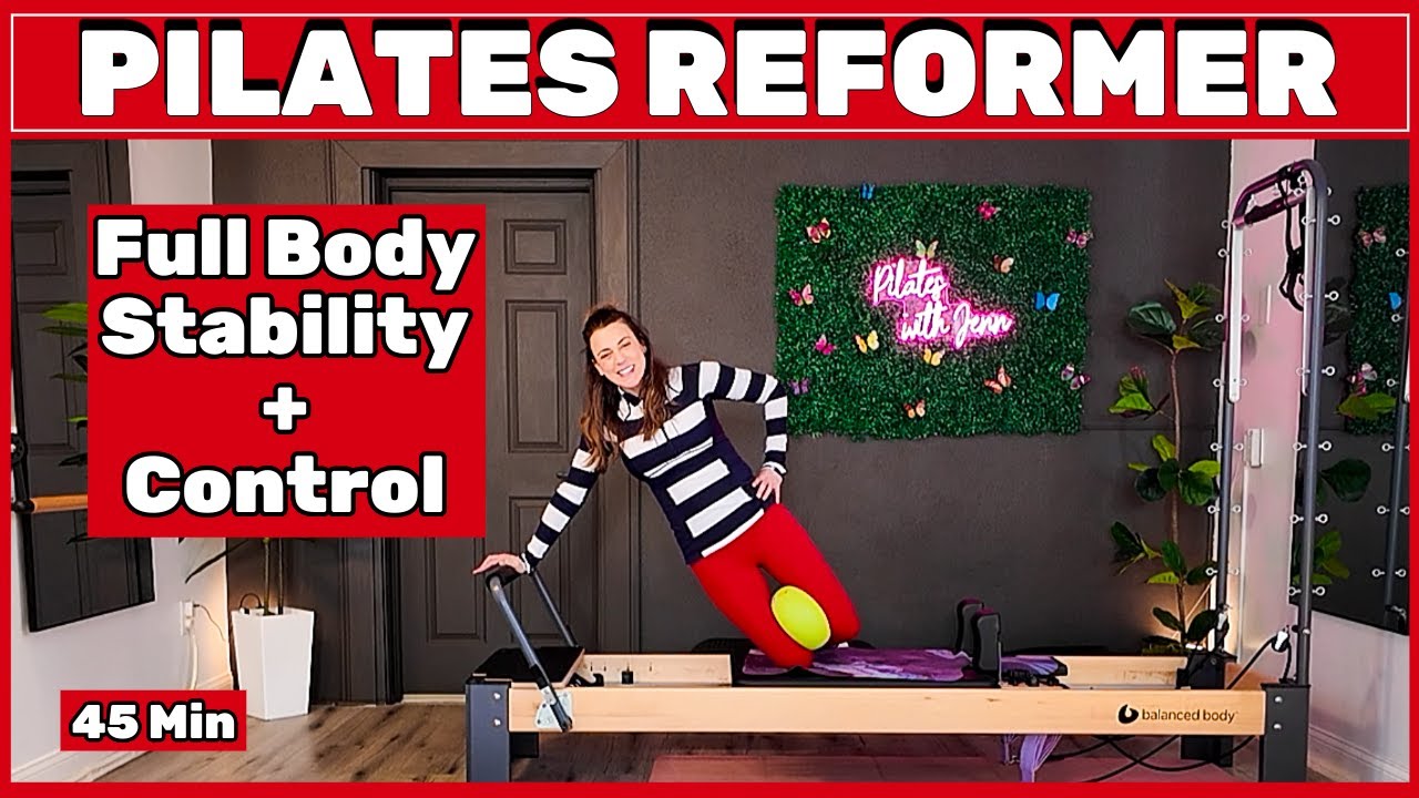 Тренировка на тренажере Reformer для пилатеса среднего уровня сложности | 45 минут на все тело