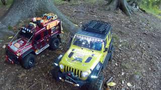 RC auta ŠPINDL - Traxxas TRX-4 Defender 1:10 & Absima CR1.8 YUCATAN 1:8