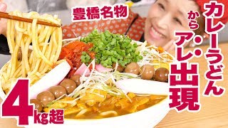 【大食い】【⚠ズルズル音】10玉のうどんの底から◯◯出現！！大満足！豊橋カレーうどん【ロシアン佐藤】【Russian Sato】
