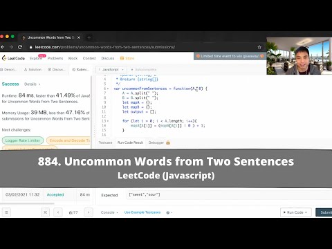 How to Solve "884 Uncommon Words from Two Sentences" on LeetCode? - Javascript