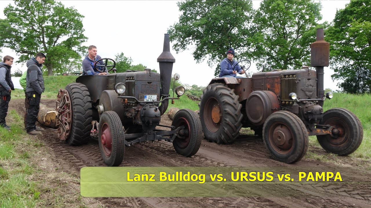 Schmalfeld 2019 Ich war dabei bis 45 PS Baumstammziehen  Eicher vor Lanz Bulldog