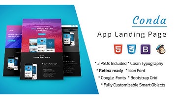 Conda App Landing Page PSD Template | Themeforest Website Templates and Themes