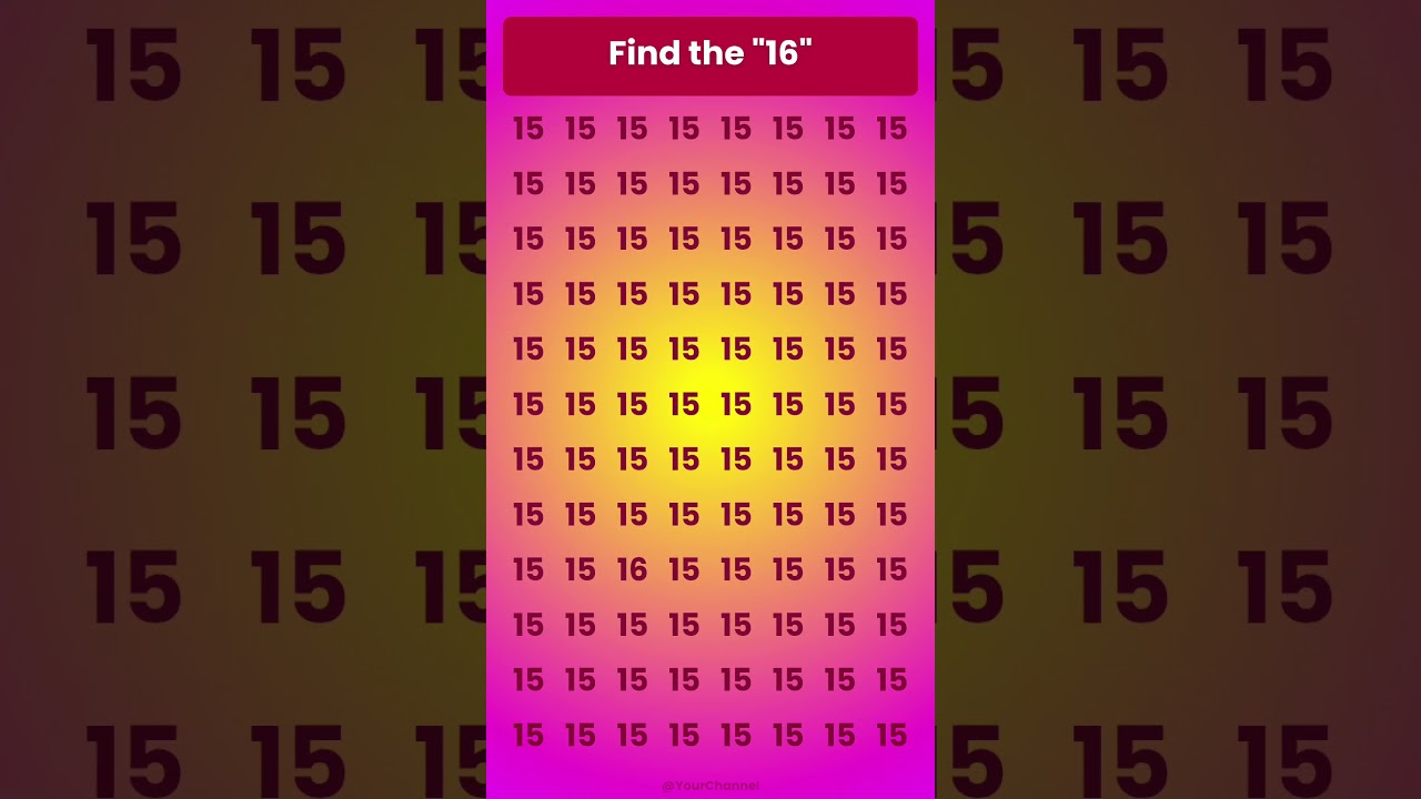 Funny Optical Illusion: Spot the number 15 in 5 seconds