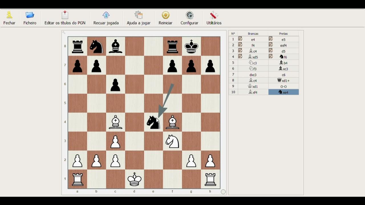 Gambito do Rei Aceito vence em 10 lances #chess #xadrez #game