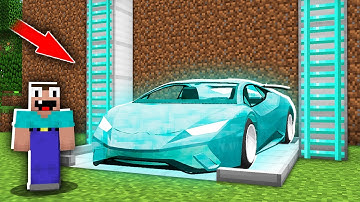 Minecraft NOOB vs PRO: HOW NOOB BUILT THIS BIGGEST UPGRADED DIAMOND CAR? 100% trolling