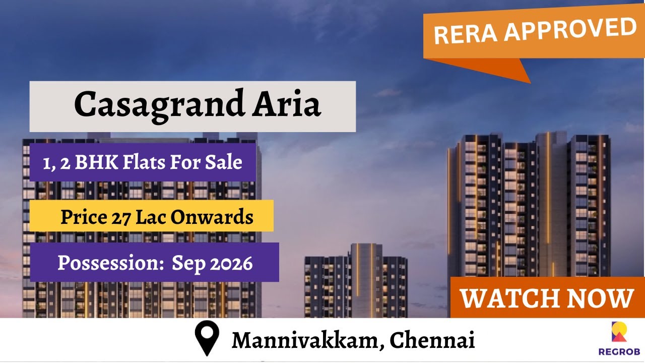 Casagrand Aria ☎ 6366782381 1, 2 BHK Apartments For Sale in