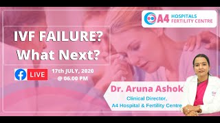 IVF Failure What next by Dr Aruna Ashok | Fertility Specialist | A4 Fertility Centre | Chennai