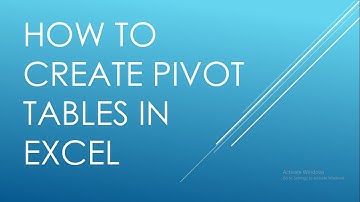 Pivot Table Excel Tutorial
