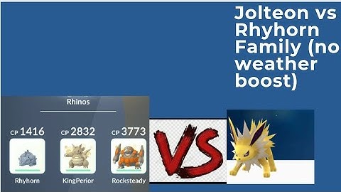 Jolteon vs Rhyhorn Family (aka Rhyhorn evolutionary line), (no weather boost)
