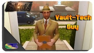 Fallout 4 - Where to Find the Vault Tech Representitive Guy and recruiting him