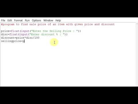 program to find sale price of an item with given price and discount ...