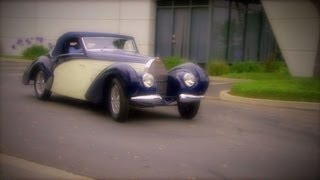 Driving an antique Bugatti