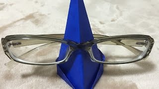 折り紙 メガネ掛けの折り方 オフィスの便利グッズ 作り方 glasses holder