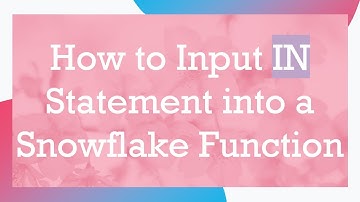 How to Input IN Statement into a Snowflake Function
