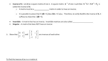 Math 111 - Inverse Martices (Part 2)