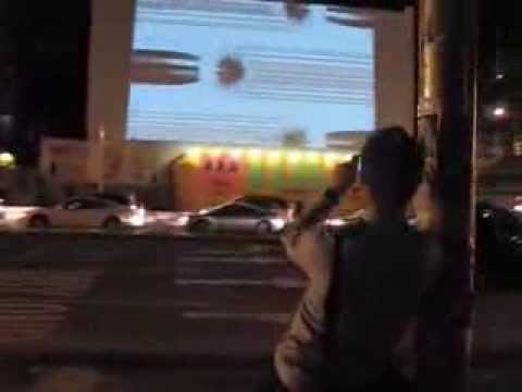 Guerilla Video Projection + Street Marketing in New York City for Chandelier Creative