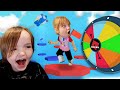 The wheel of roblox adley  niko choose minigames fall block  capture the flag to play with dad