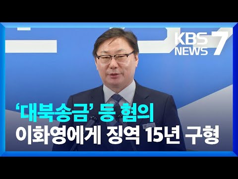 ‘대북송금’ 등 혐의 이화영에게 징역 15년 구형 / KBS  2024.04.08.