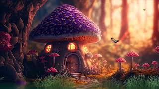 Magical Purple Mushroom House in a Fairy Forest 🍄 Butterfly Aesthetic 4K screenshot 1