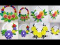 Paper flower wall hanging  4 easy wall decoration ideas  paper craft  diy wall decor