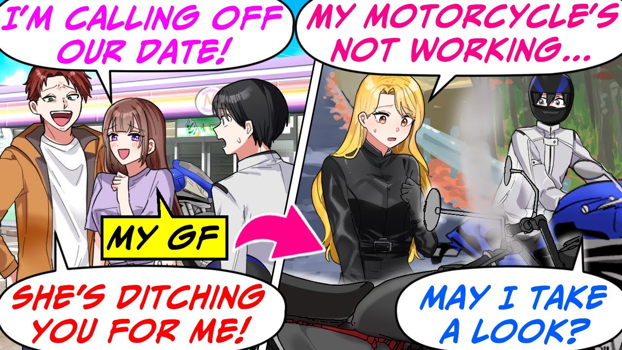 My GF Ditched Me to Go See Another Guy! I Helped a Stranger Whose Bike Broke Down…[RomCom Manga Dub]
