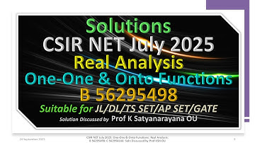 CSIR NET juli 2025 | One-One & Onto-functies | R A | B 56295498 | Oplossing besproken door Prof K...