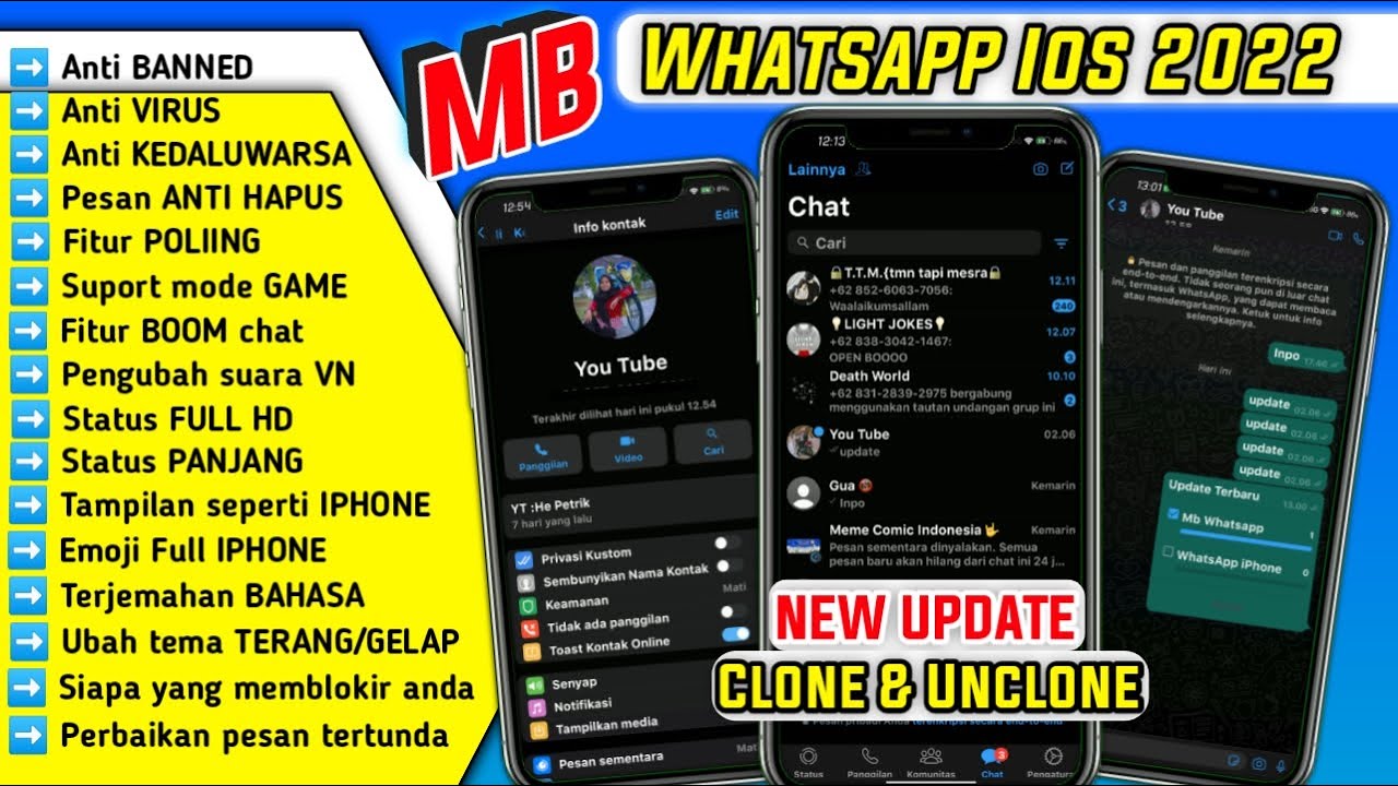 Mb Whatsapp Ios Terbaru 2022 || Mb Wa Ios Terbaru 2022 || Anti Kedaluwarsa