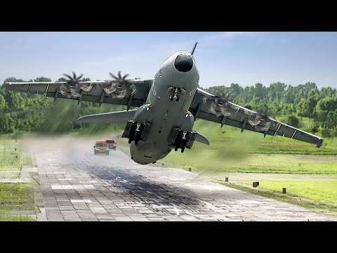 Giant Airbus A400M Engines Pushed to Their Limits During Insane Short  Takeoff - YouTube