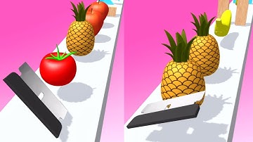 Slicer Runner Game! Satisfying and relaxing ASMR slicing video Level 64-67