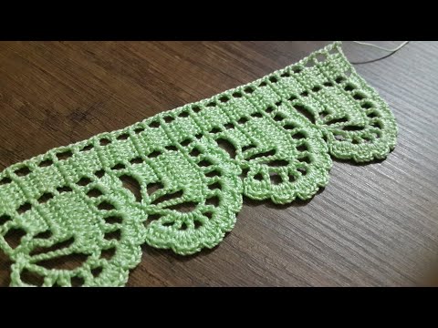 Tığ işi Örgü Havlu Kenarı Yapımı. Bağdat Yolu Modeli  & Crochet