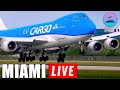 LIVE Planespotting 🔴 Miami Int'l Airport | Runway 9er | Heavies Landings & Takeoffs!