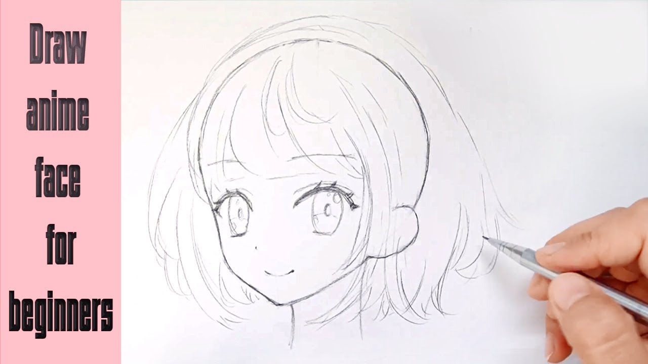 Simple and basic anime girl drawing tutorial for beginners | Draw ...