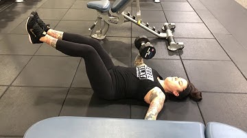 Dumbbell single arm floor press is dead bug position