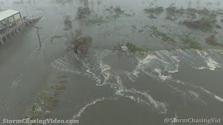 Hurricane Delta Drone In The Eye, Storm Surge And Violent Wind - 10/9/2020