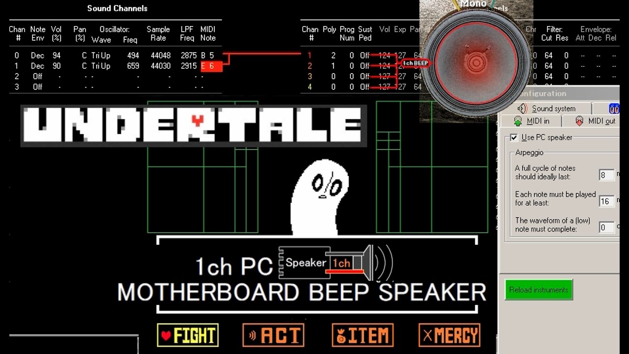 Pc Beep Speaker Undertale Music アンダーテール音楽をpcビープ警告音で演奏してみた Youtube