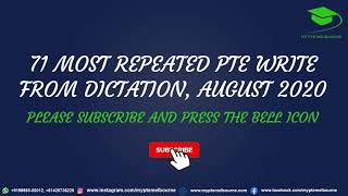 71 Most Repeated PTE Write from Dictation, August 2020