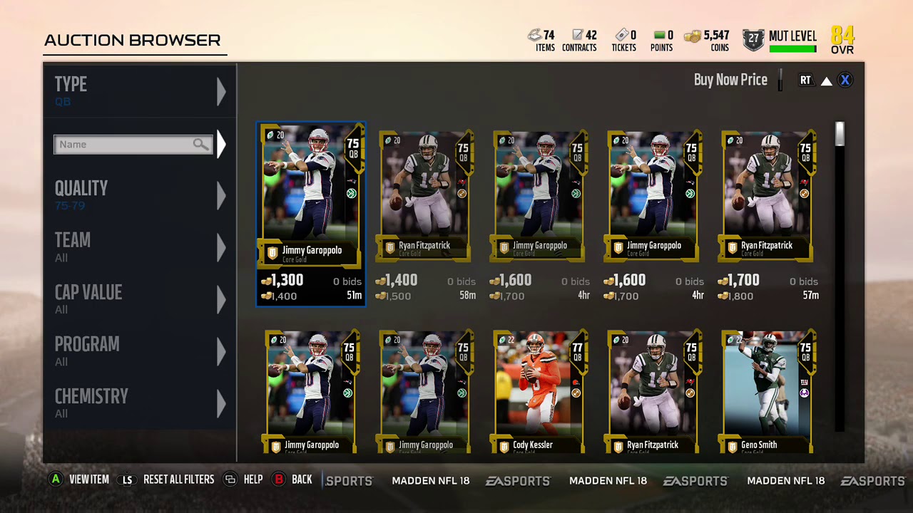 MADDEN NFL 18 BUDGET BEAST QB